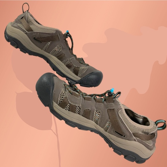 KEEN Waterproof Sport Shoe Women’s Size 9.5 Leather Brown/Turquoise #5133 - Picture 7 of 11